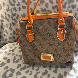 Guess Tan and Orange Satchel